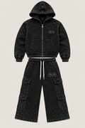 Black Vintage Sun Faded Sweatsuit
