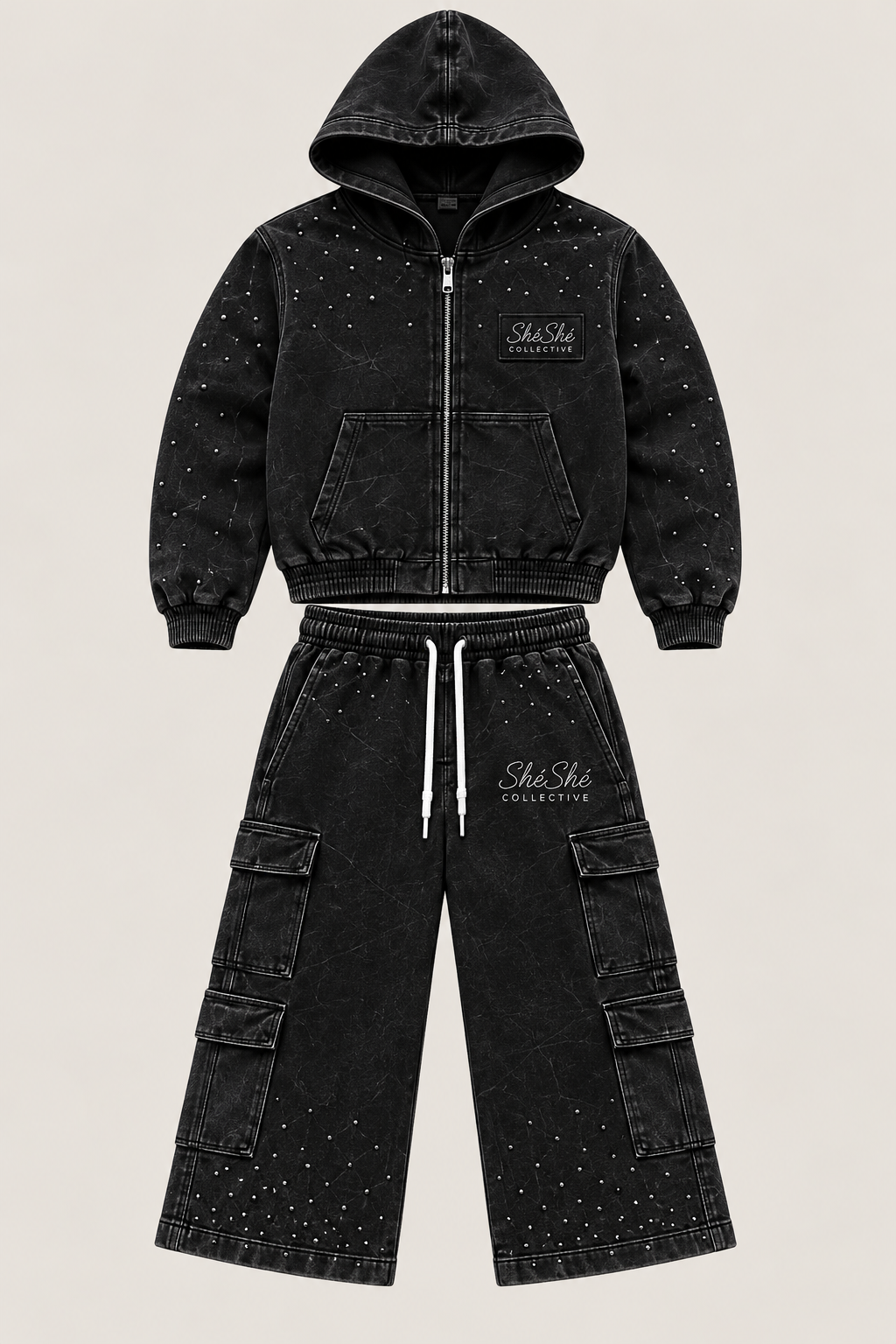 Black Vintage Sun Faded Sweatsuit